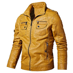 Men's Genuine Leather Jackets Winter Fleece