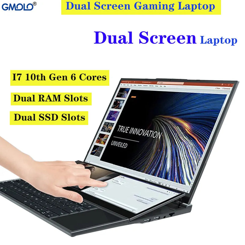 Dual Screen Gaming Laptop, Touch Screen, Core I7 6 core 10th Gen, 1tb SSD