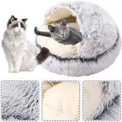 Warm Plush Pet Cat Bed Round Cat Cushion Cat House