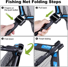 Aluminium Alloy Folded Hand Catch and Release Net fishing net