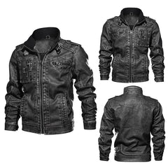 Mens Faux Leather Jackets High Quality Classic Motorcycle Jacket  Faux