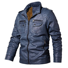 Men's Genuine Leather Jackets Winter Fleece