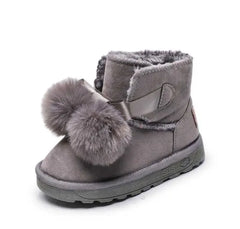 Snow Boots Children Fur Boot Girl Frosted Leather Shoes