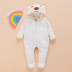 Newborn Baby Boy Girl Kids Bear Hooded Romper Jumpsuit One Piece Outfit