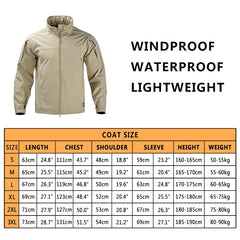 Men's lightweight, breathable, waterproof tactical bomber combat jacket