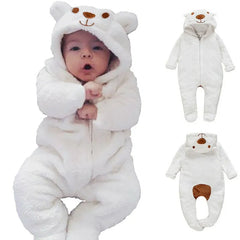 Newborn Baby Boy Girl Kids Bear Hooded Romper Jumpsuit One Piece Outfit