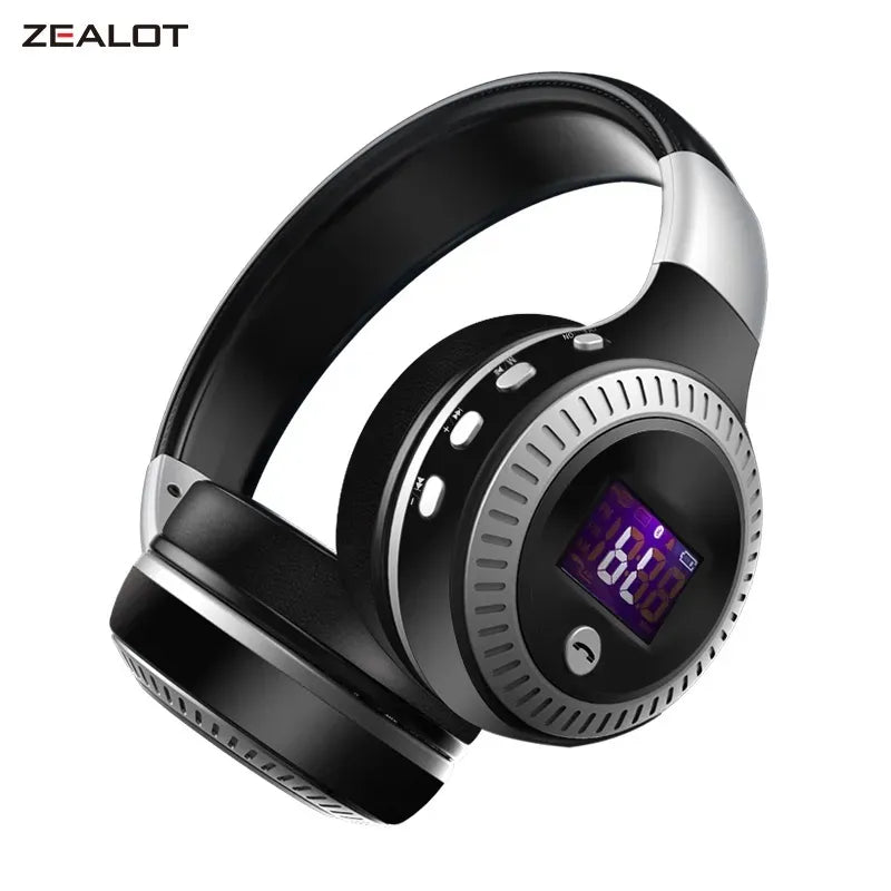 ZEALOT Wireless Headphones LCD Bluetooth Earphone, Microphone Phone