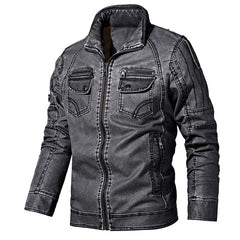 Men's Genuine Leather Jackets Winter Fleece