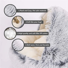 Warm Plush Pet Cat Bed Round Cat Cushion Cat House