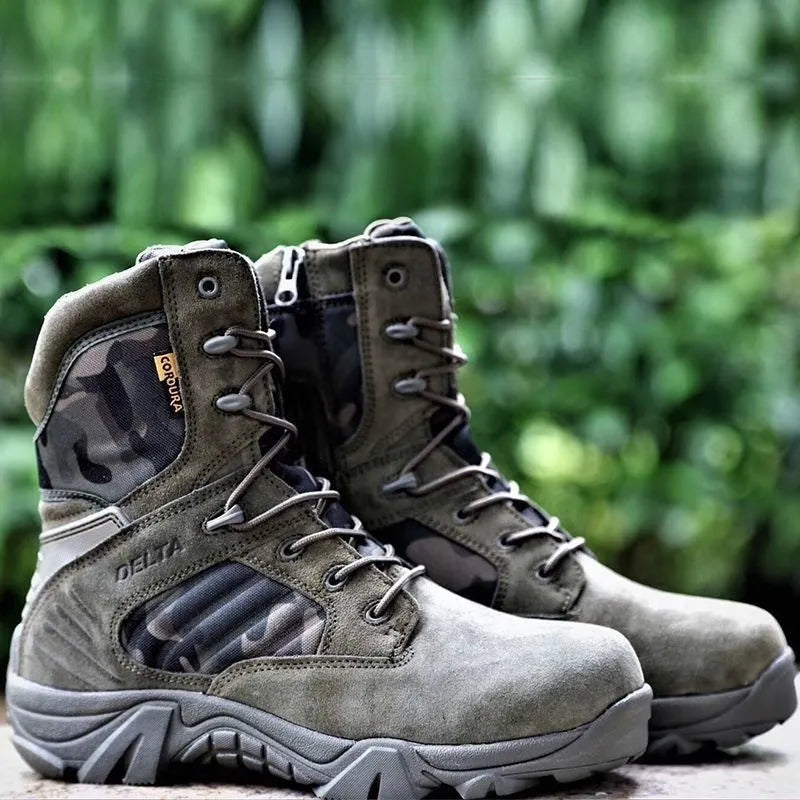 Men Desert Tactical Boots Waterproof Boot Lace Up Combat Ankle Boots Big Size