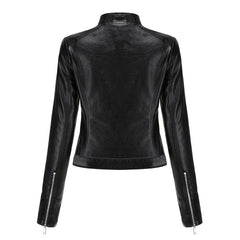 Brand Fashion Women Short Leather Jacket Classic Jackets