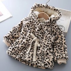 Girl's Hooded Plush warm fluffy jacket