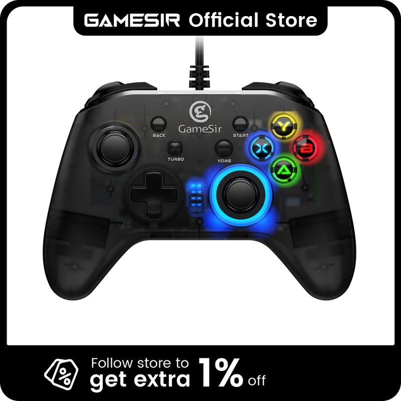 GameSir T4w USB Game Controller With Vibration and Turbo Function for PC