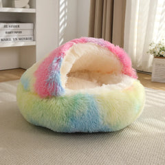 Warm Plush Pet Cat Bed Round Cat Cushion Cat House