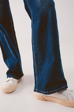 Straight Leg 90s Jeans With in Dark Blue