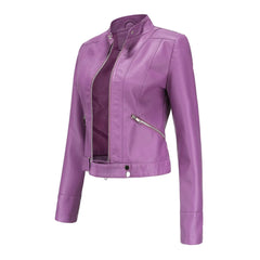 Brand Fashion Women Short Leather Jacket Classic Jackets