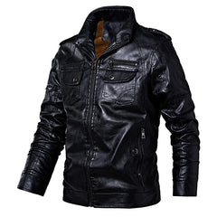 Men's Genuine Leather Jackets Winter Fleece