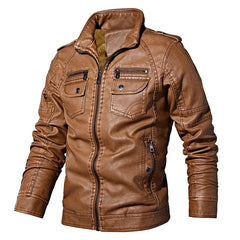 Men's Genuine Leather Jackets Winter Fleece