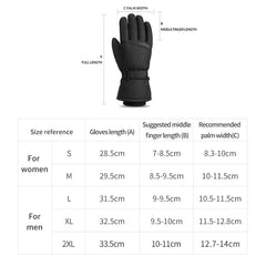 Winter Thermal heated waterproof Gloves - Rechargeable