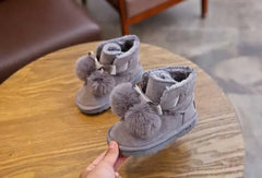 Snow Boots Children Fur Boot Girl Frosted Leather Shoes