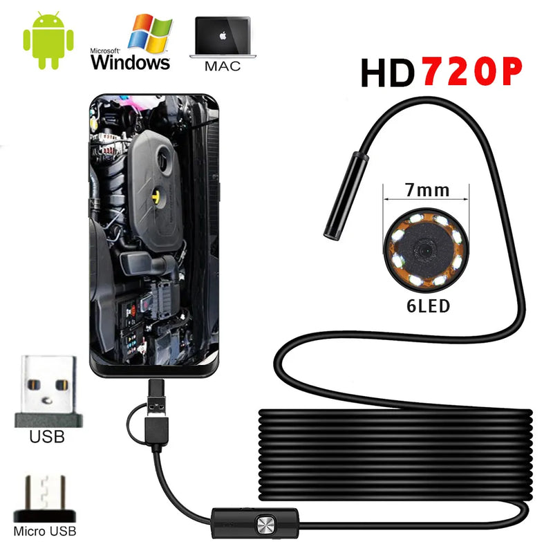 Endoscope 720P Camera Waterproof Portable for Android Mobile Phone