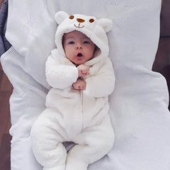 Newborn Baby Boy Girl Kids Bear Hooded Romper Jumpsuit One Piece Outfit