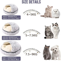 Warm Plush Pet Cat Bed Round Cat Cushion Cat House