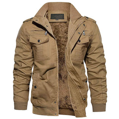 Oversize cotton winter thicken fleece casual jacket with multi-pockets